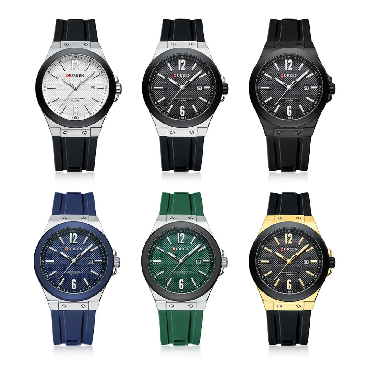 Stylish Quartz Watch for Men with Waterproof Silicone Strap