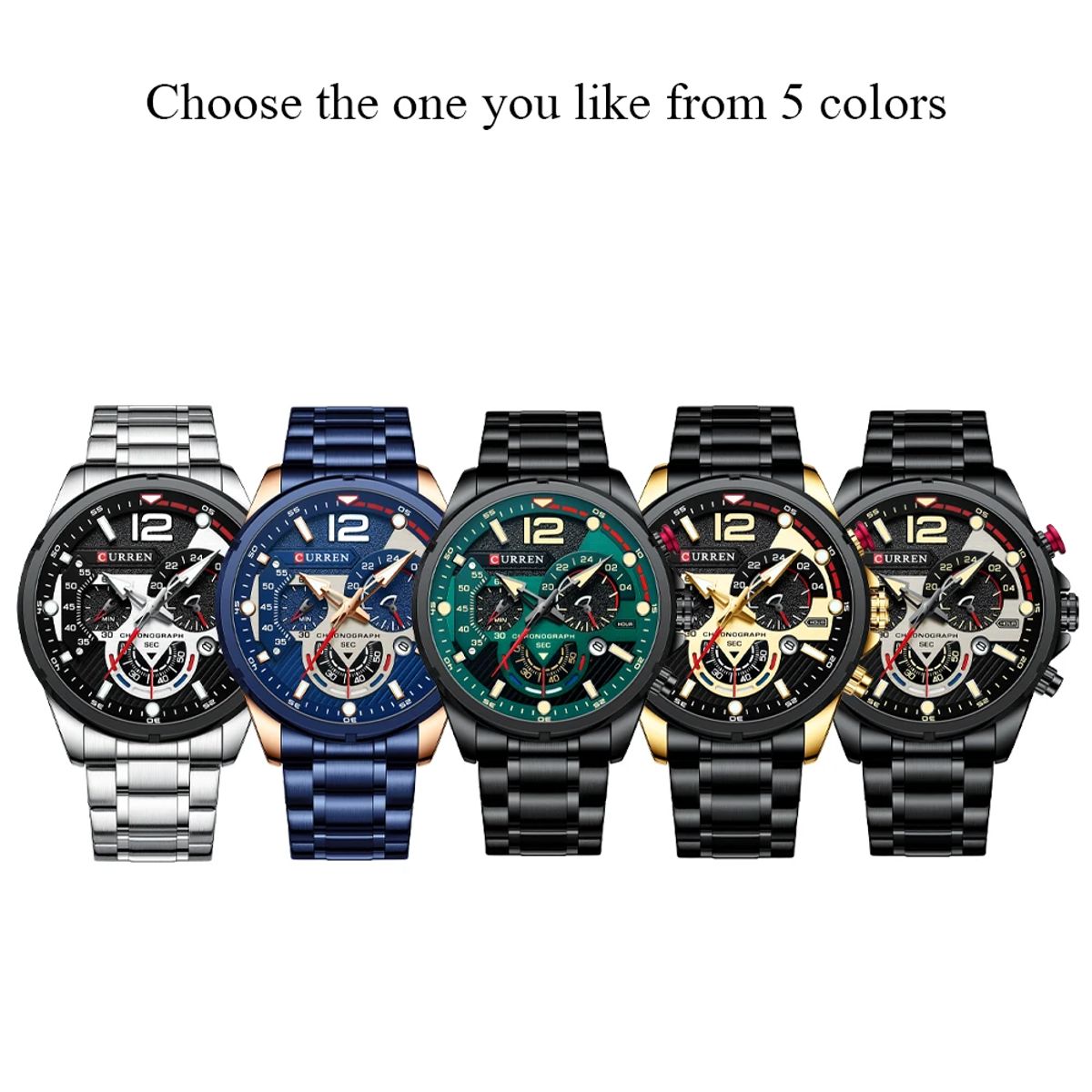 Stylish Chronograph Quartz Watch for Men with Luminous Dial