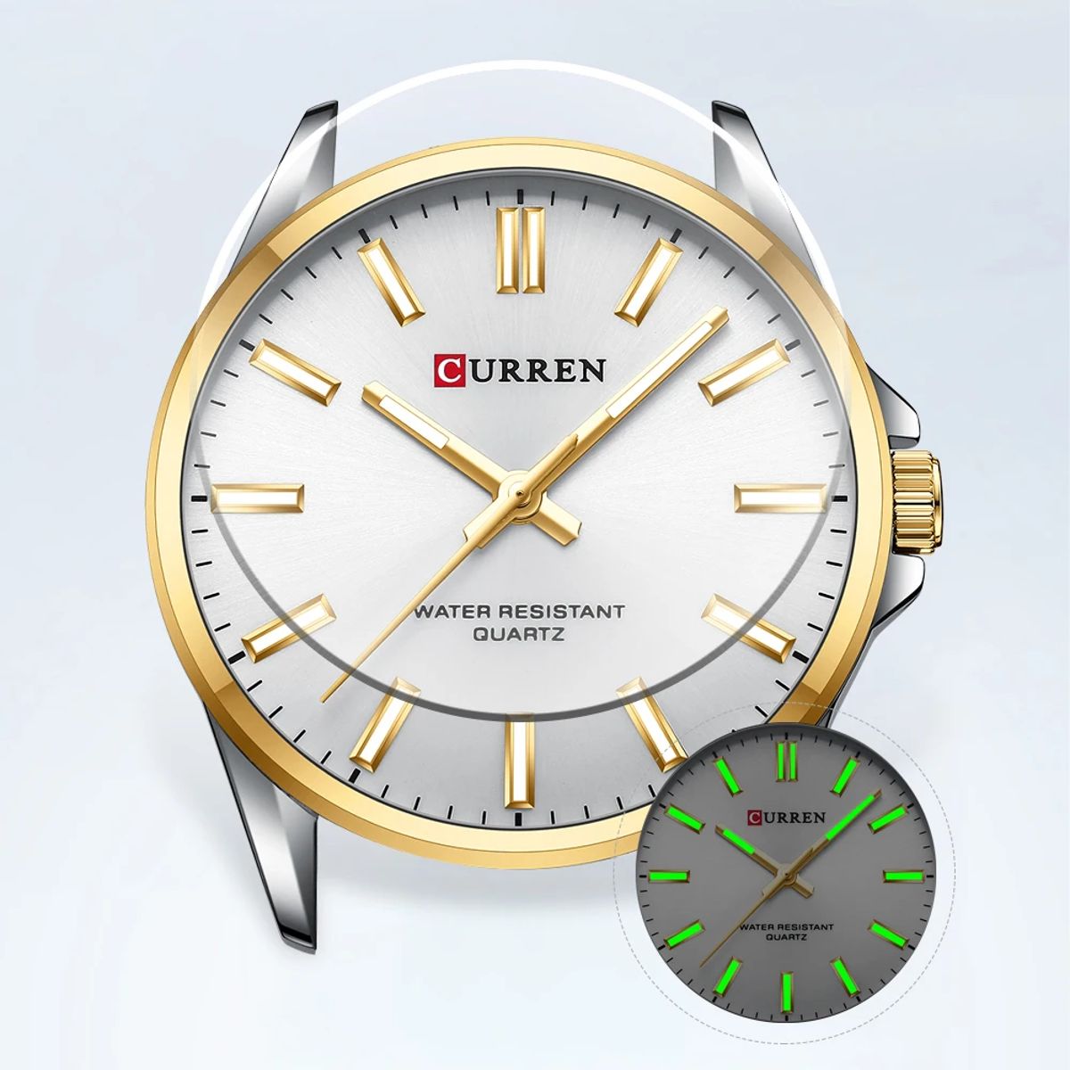 Stylish Quartz Wristwatch for Men with Luminous Display Curren - Women's Dress Watches 3