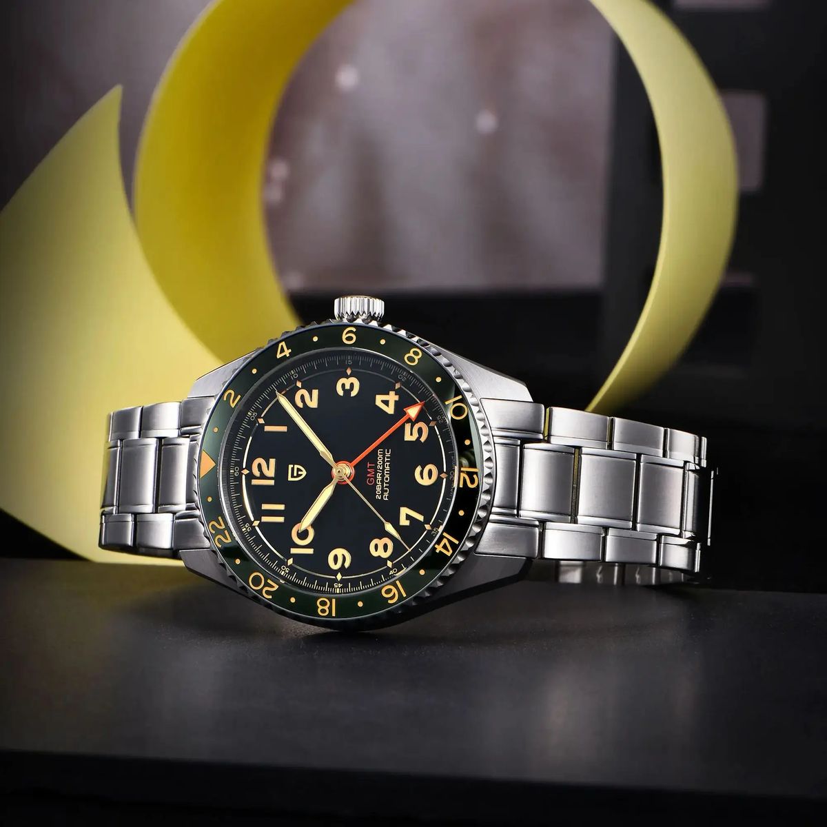 Elegant GMT Automatic Watch with Sapphire Glass and 20Bar Resistance Pagani Design - Men's Dress Watches 2