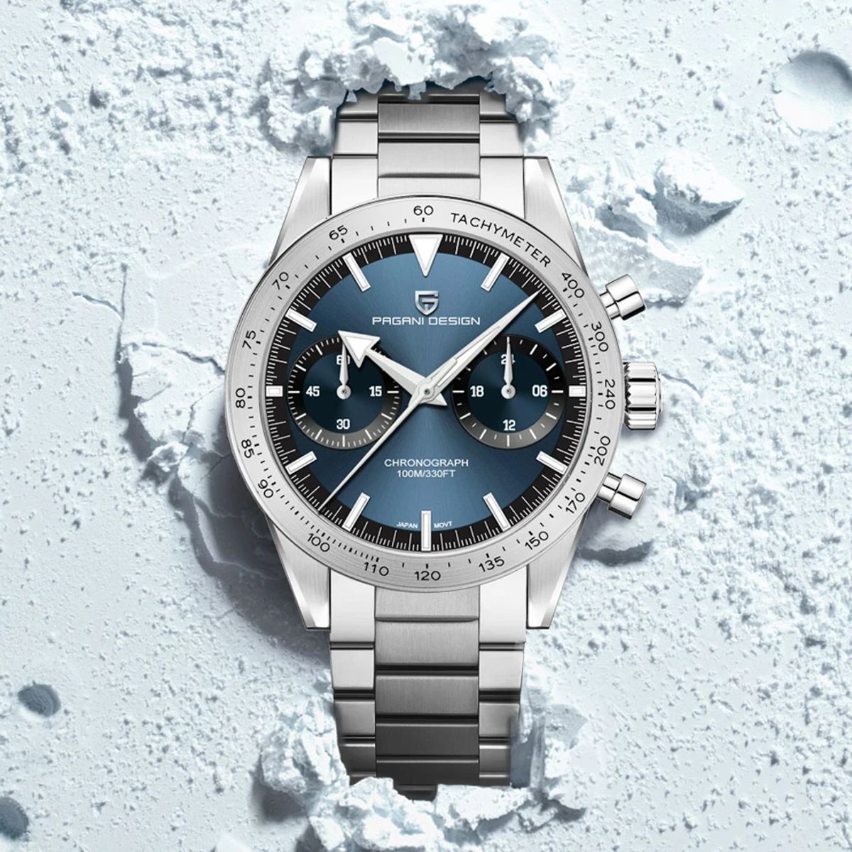 Retro Chronograph Moon Watch with Sapphire Glass and Stopwatch Pagani Design - Men's Dress Watches 1