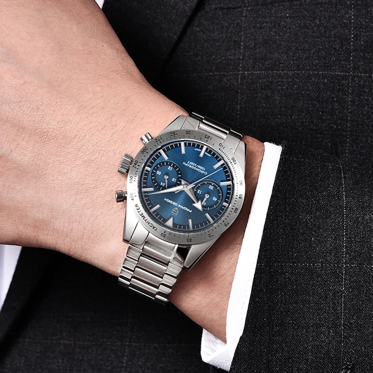 Retro Chronograph Moon Watch with Sapphire Glass and Stopwatch Pagani Design - Men's Dress Watches 2