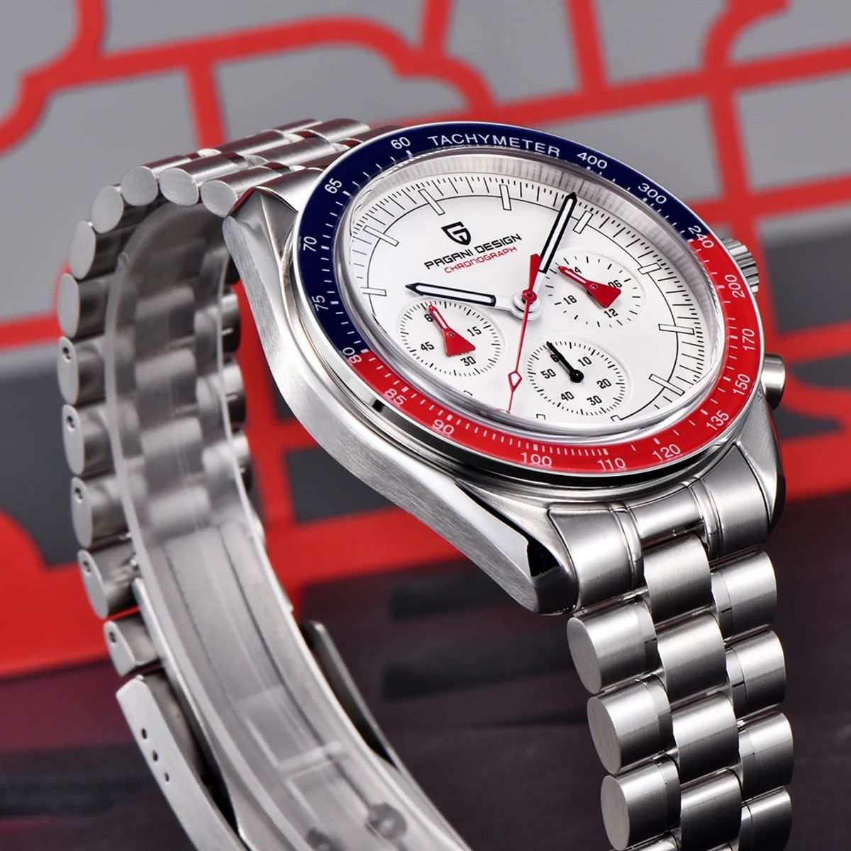 Luxury Chronograph Quartz Watch with Sapphire Glass and Date