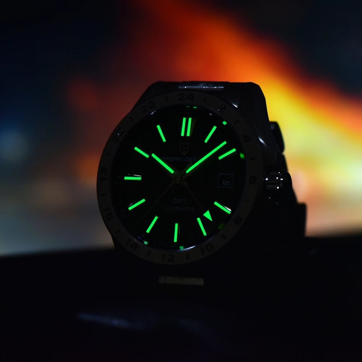 Luxury Desert Texture GMT Watch for Men with Sapphire