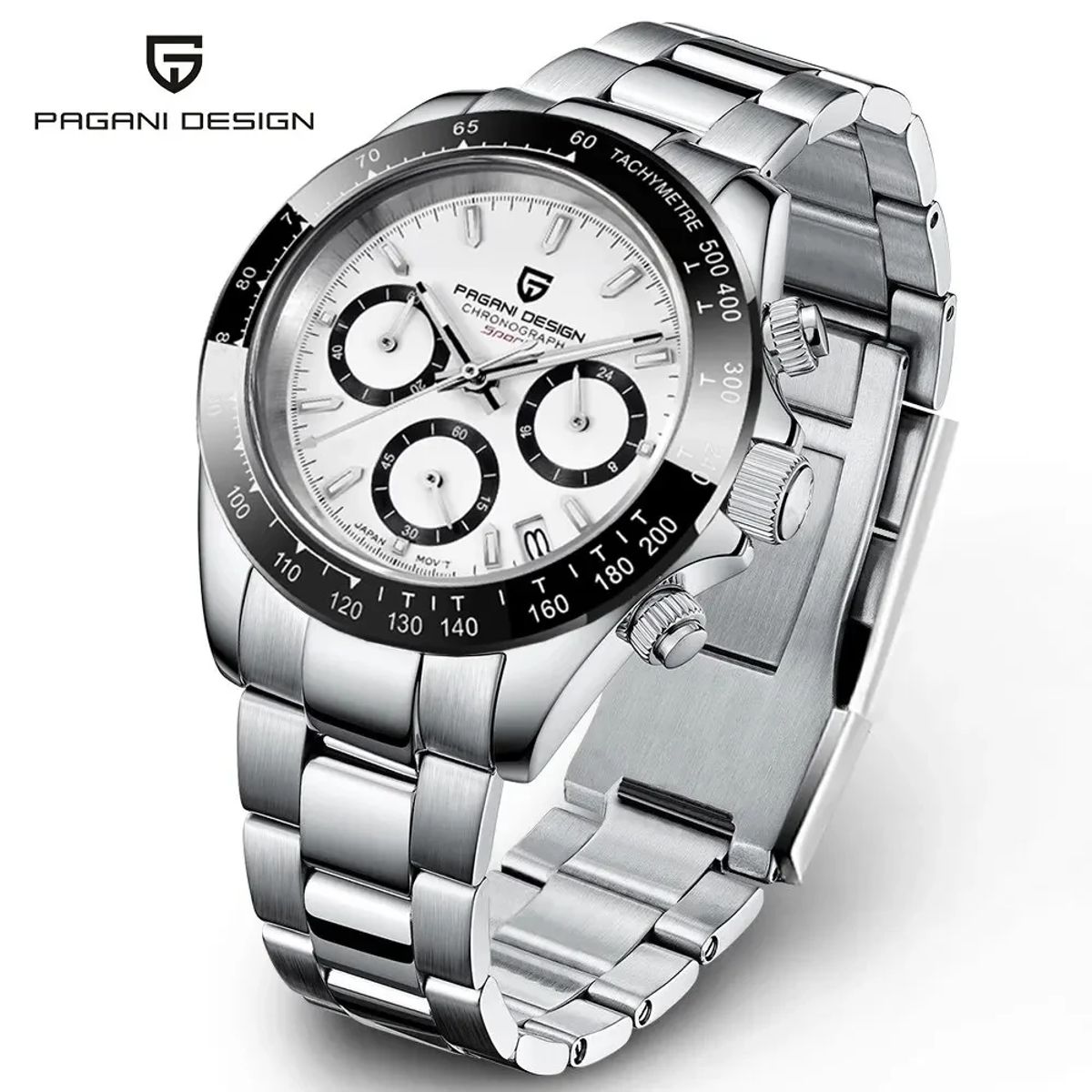 Elegant Multi-Time Zone Chronograph Watch with Sapphire Glass