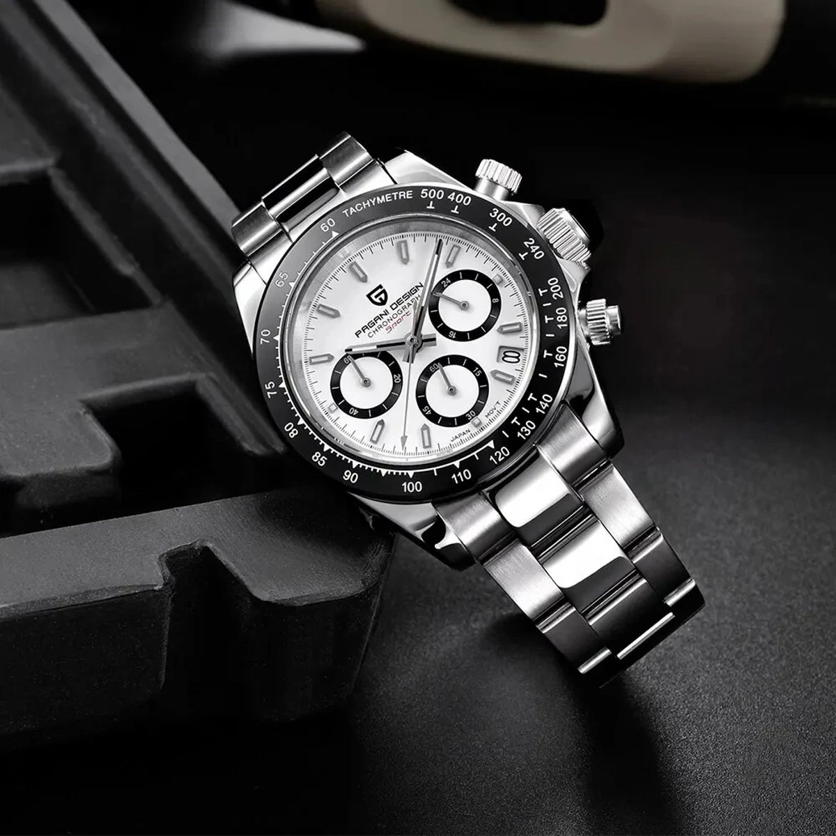 Elegant Multi-Time Zone Chronograph Watch with Sapphire Glass