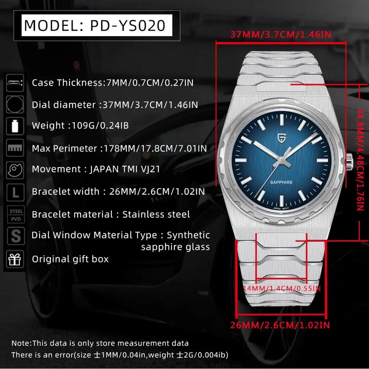 Ultra-Thin Business Quartz Watch with Sapphire Crystal Glass