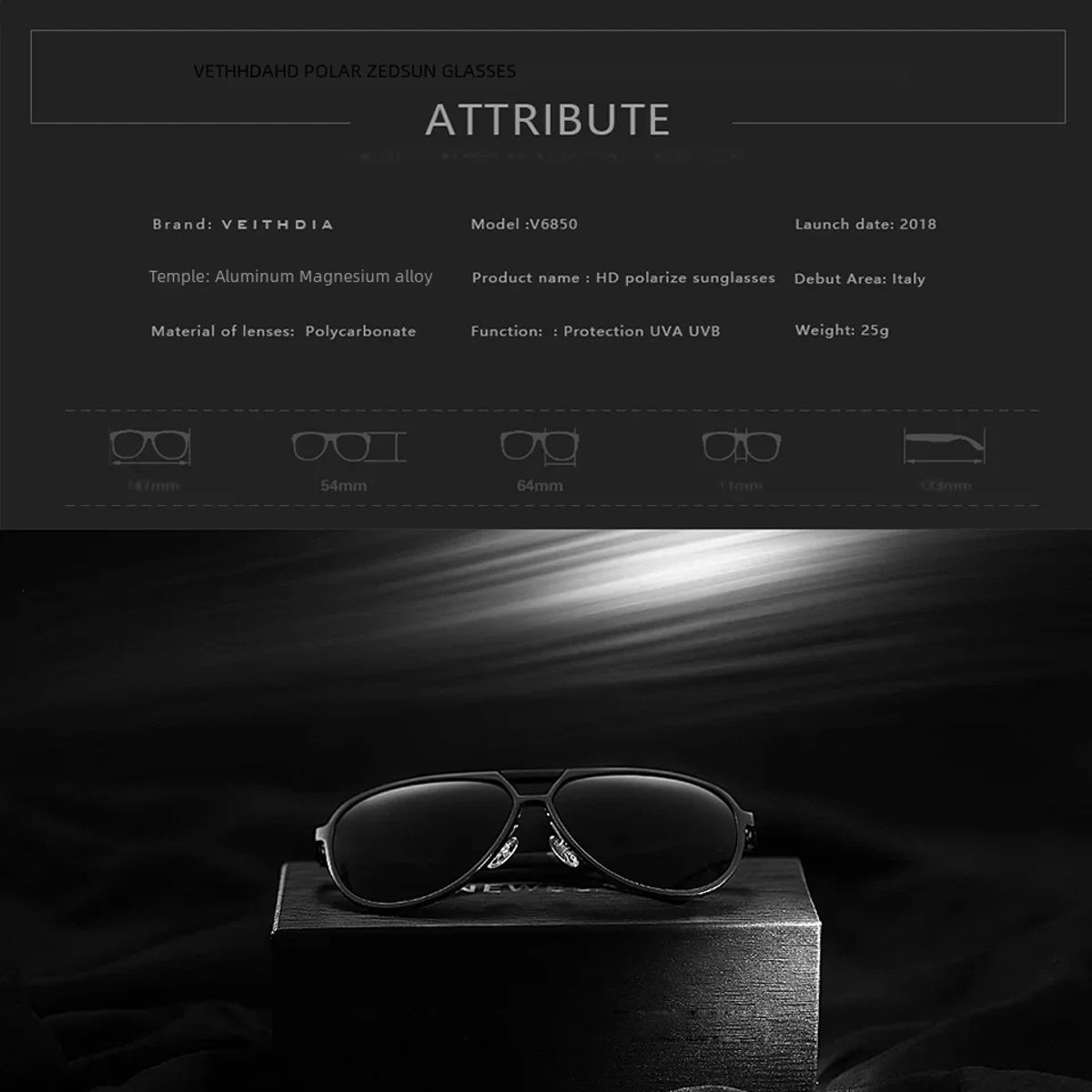 Veithdia - Men's Aviator Sunglasses 2