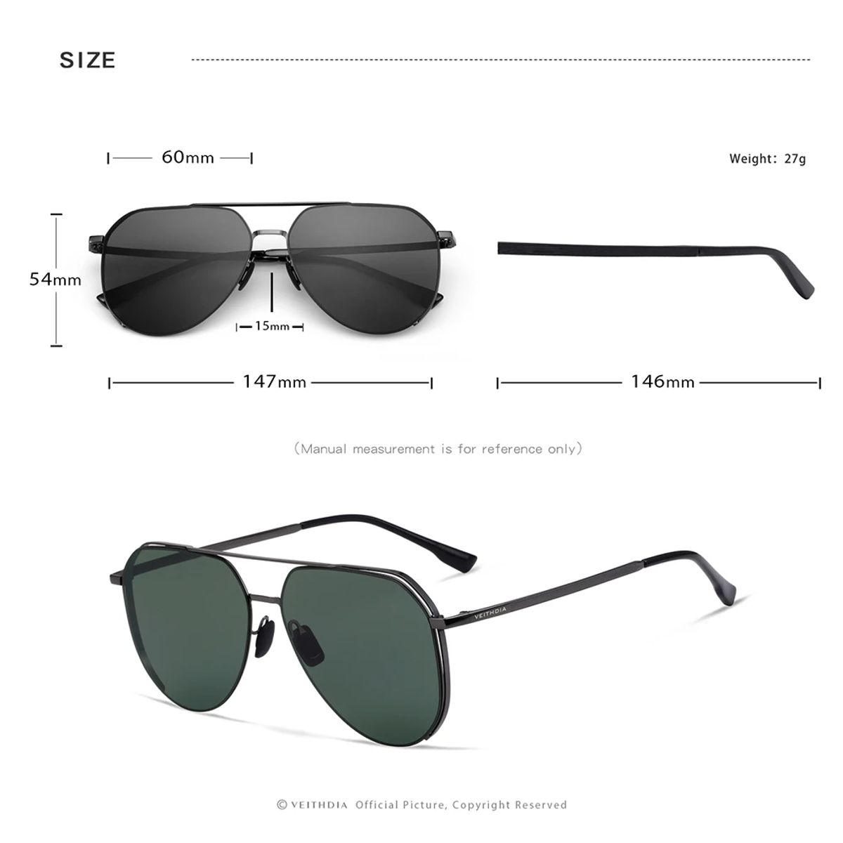 Veithdia - Men's Aviator Sunglasses 5