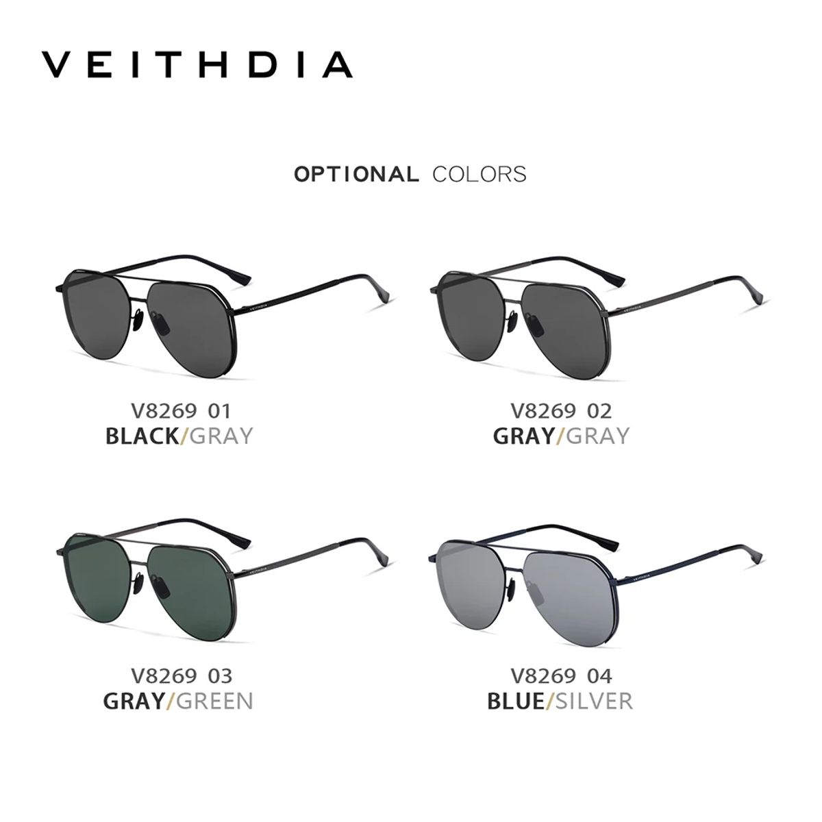 Veithdia - Men's Aviator Sunglasses 4