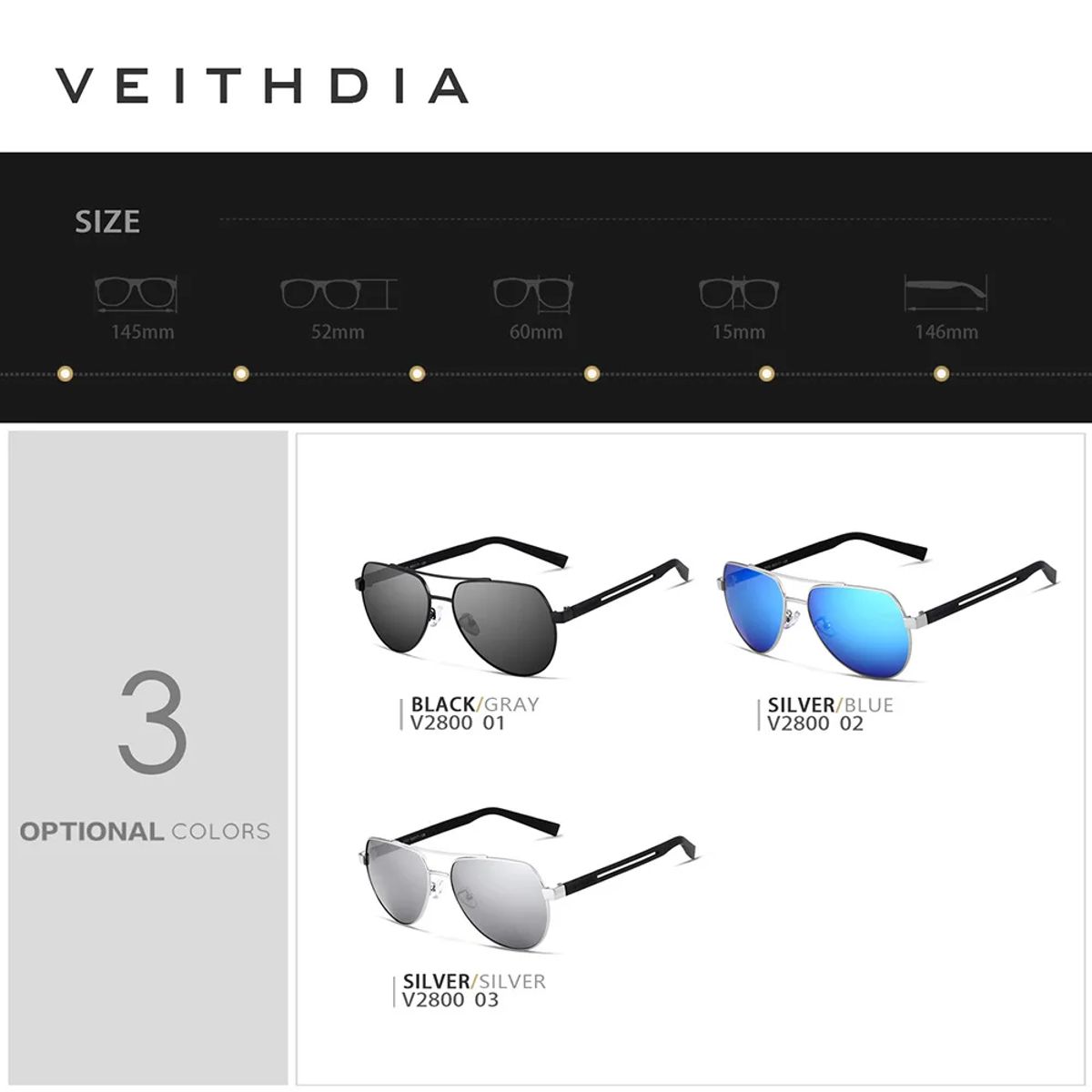 Veithdia - Men's Aviator Sunglasses 5