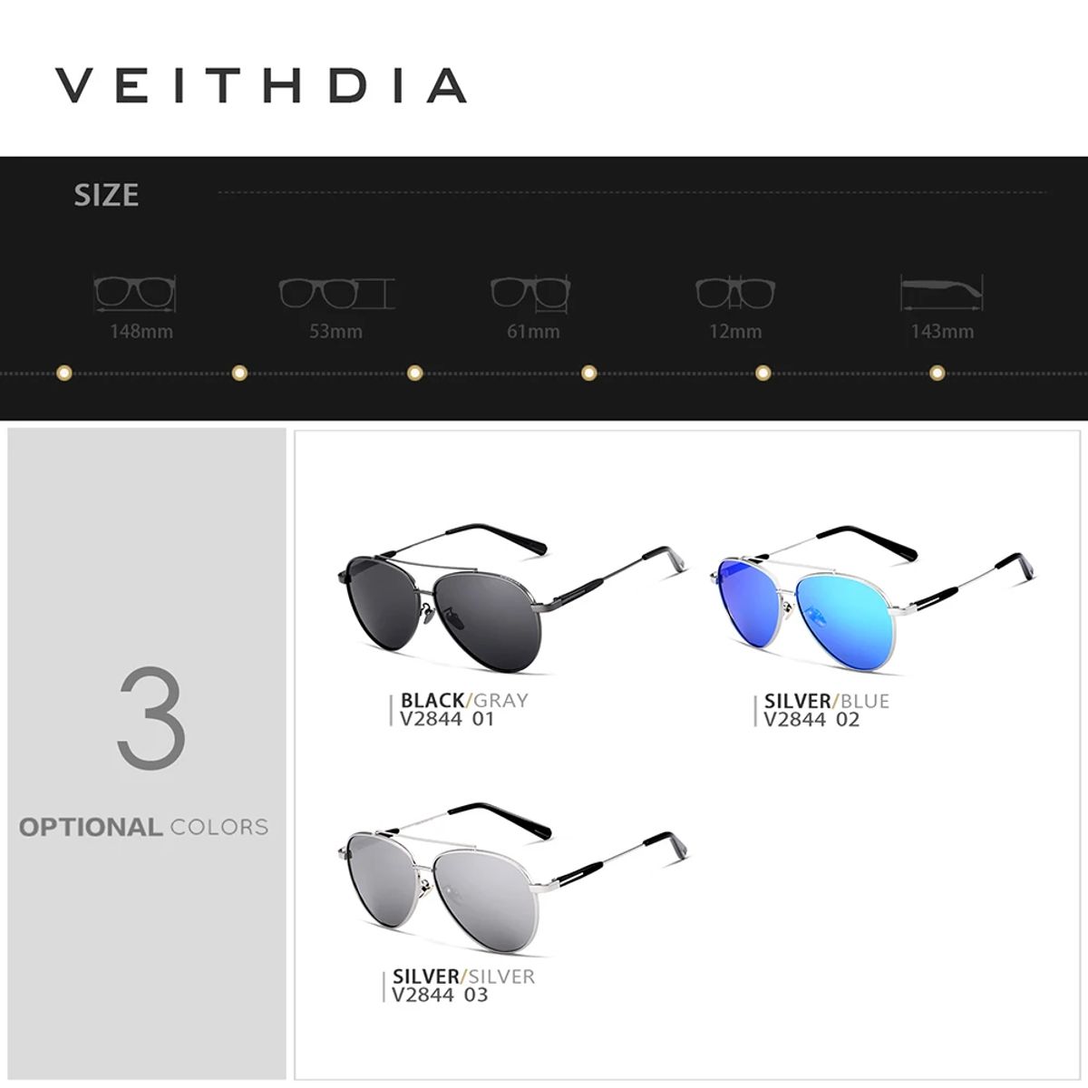 Veithdia - Men's Aviator Sunglasses 5