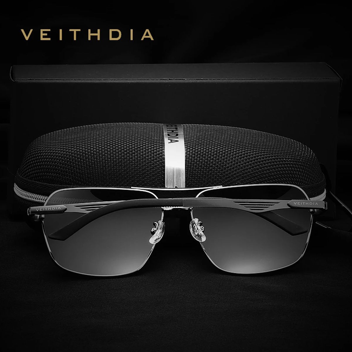 Men's Polarized UV400 Square Sunglasses for Outdoor Driving Veithdia - Men's Aviator Sunglasses 3