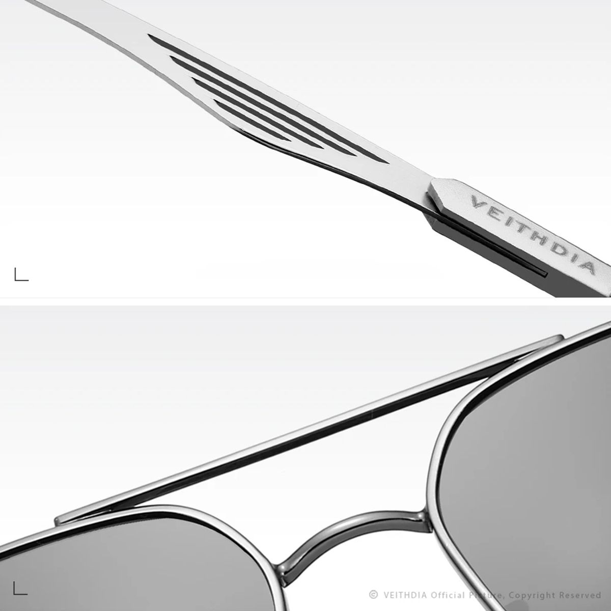 Men's Polarized UV400 Square Sunglasses for Outdoor Driving Veithdia - Men's Aviator Sunglasses 4