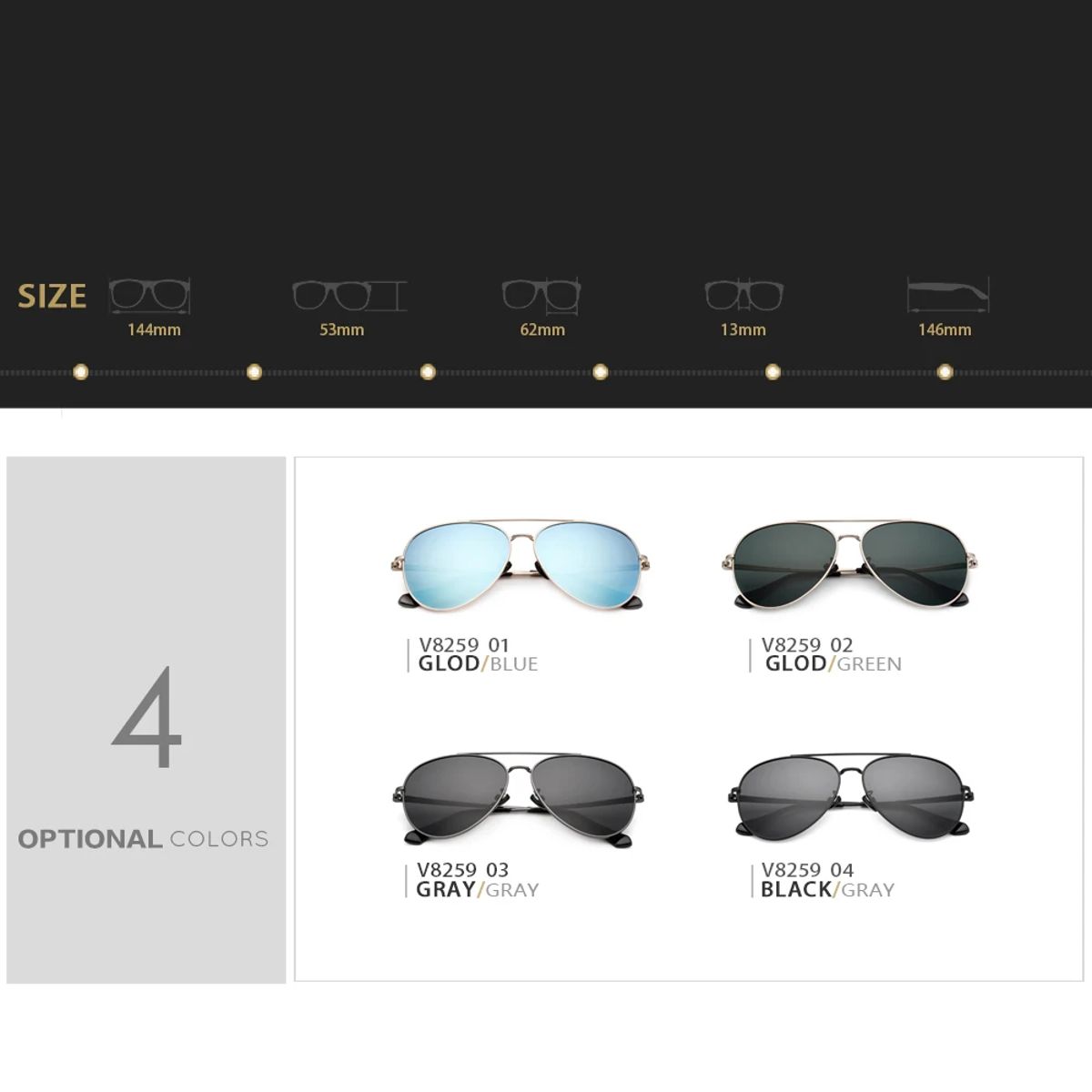 Veithdia - Men's Aviator Sunglasses 4