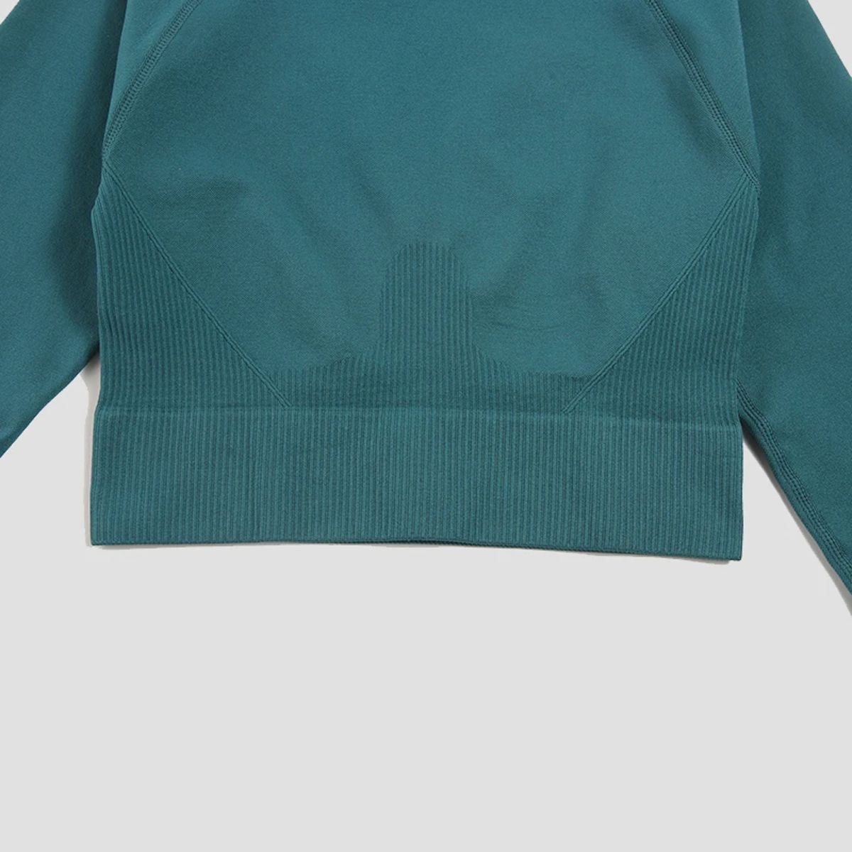 Seamless Long Sleeve Crop Top with Thumb Holes Seamless Long Sleeve Crop Top with Thumb Holes