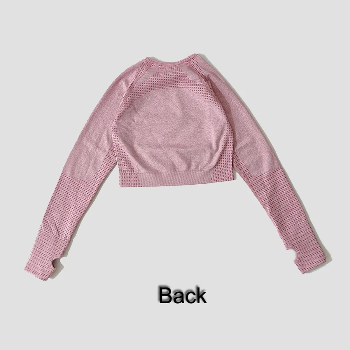 Seamless Crop Long Sleeve Yoga Shirt with Thumb Holes