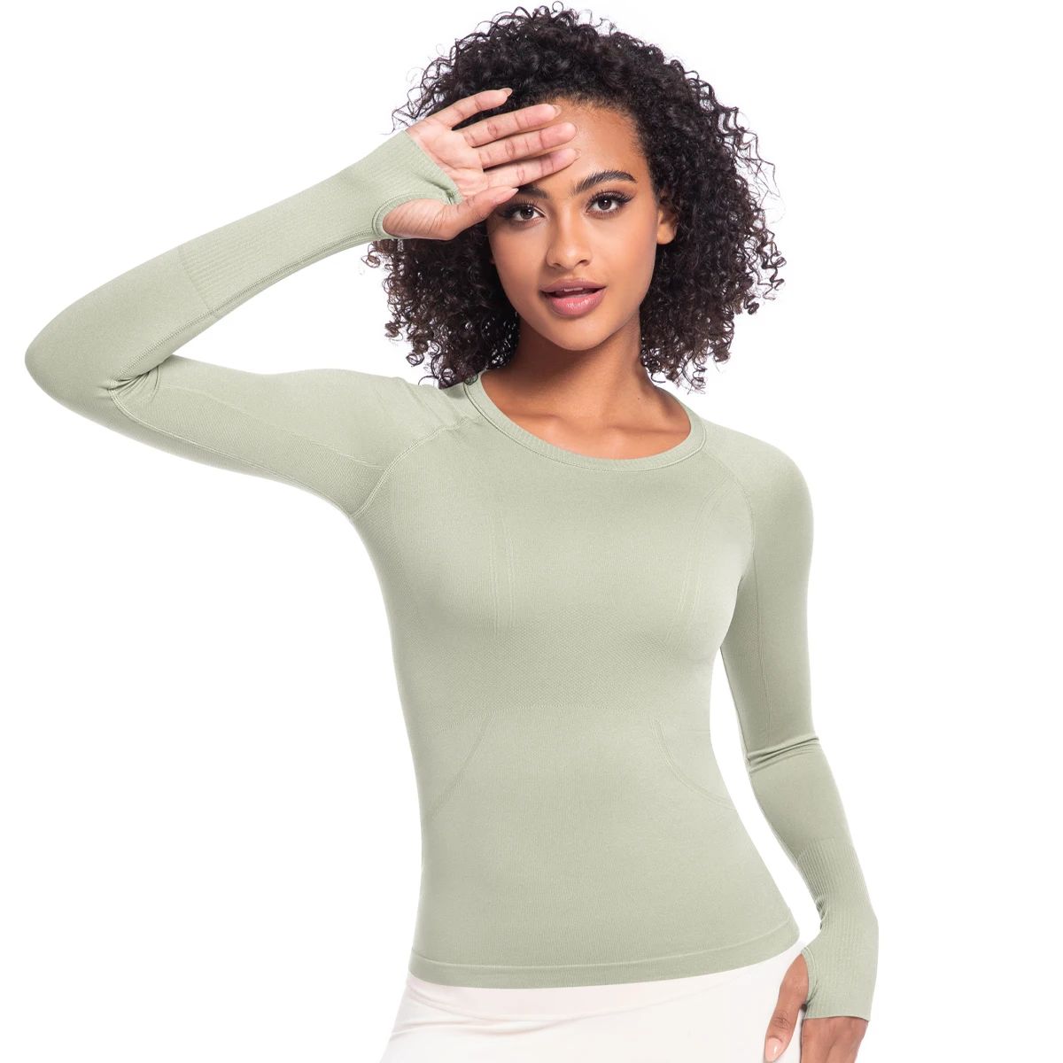 Breathable Long Sleeve Sports T-Shirt for Women’s Running and Yoga