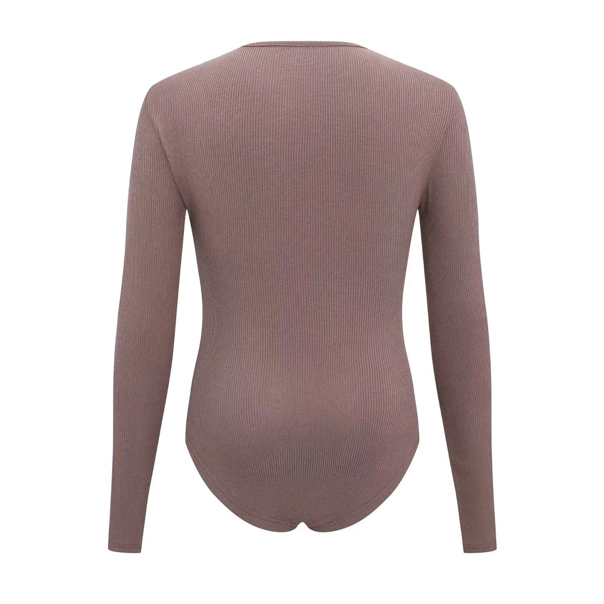 Ribbed Long Sleeve Bodysuit with Bodycon Fit for Streetwear