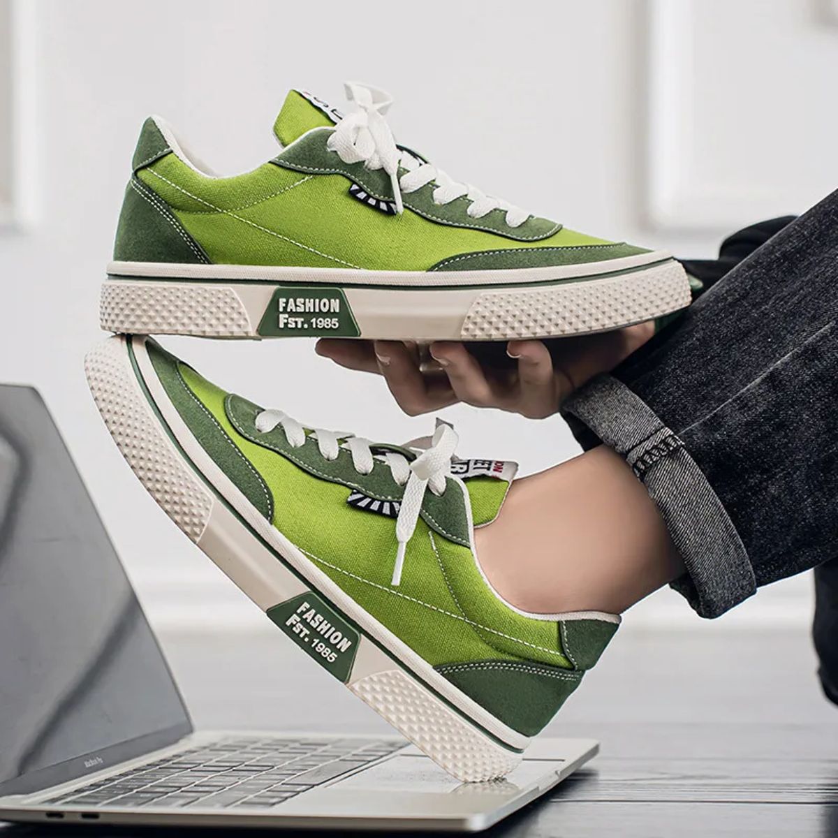 Men’s Harajuku Canvas Vulcanized Sneakers for Spring Summer