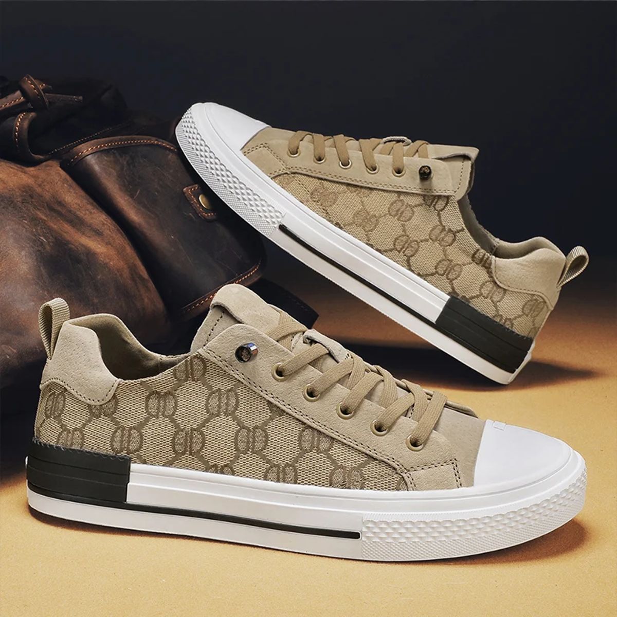 Men’s Lightweight Canvas Espadrille Sneakers with Vulcanized Sole
