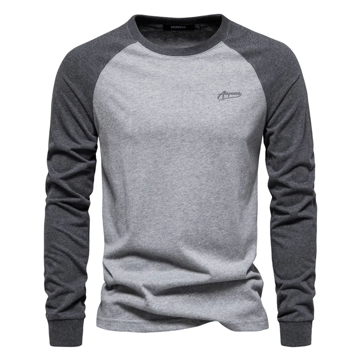 Men’s 100% Cotton Patchwork Long Sleeve Casual T-Shirt Men’s 100% Cotton Patchwork Long Sleeve Casual T-Shirt