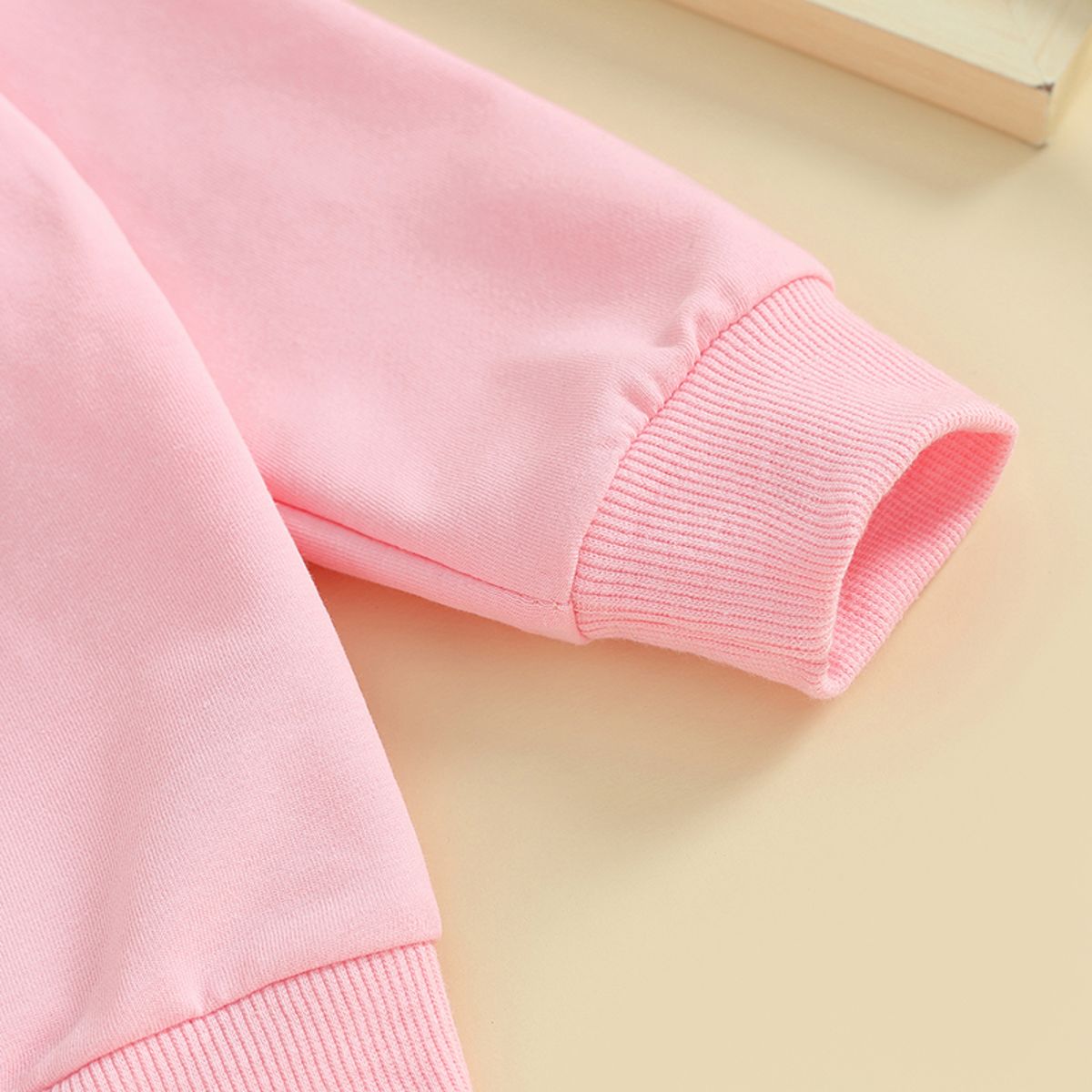 Long Sleeve Pullover Tee for Baby Girls with Letter Embroidery Long Sleeve Pullover Tee for Baby Girls with Letter Embroidery