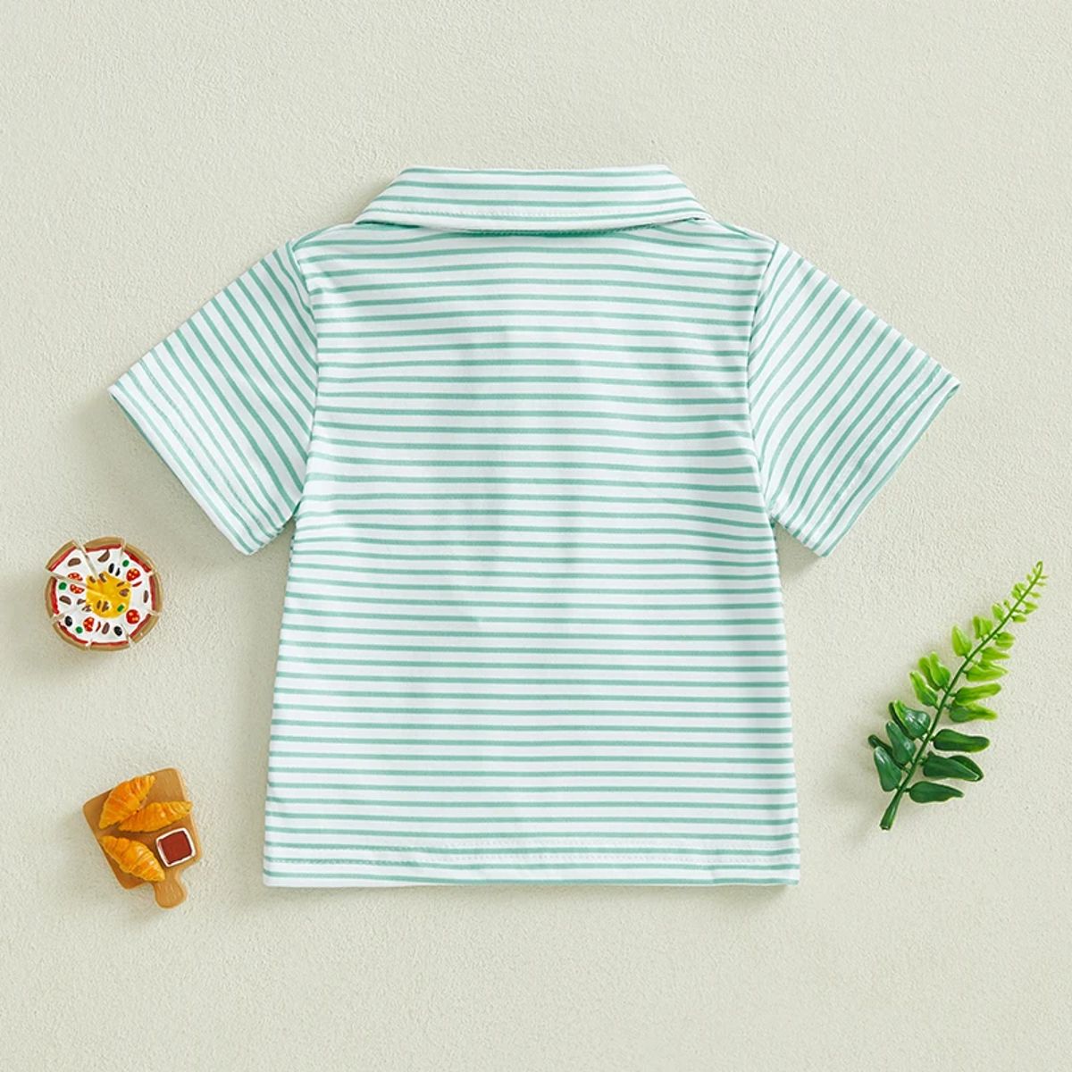 Striped Duck Embroidery Polo T-Shirt for Toddlers