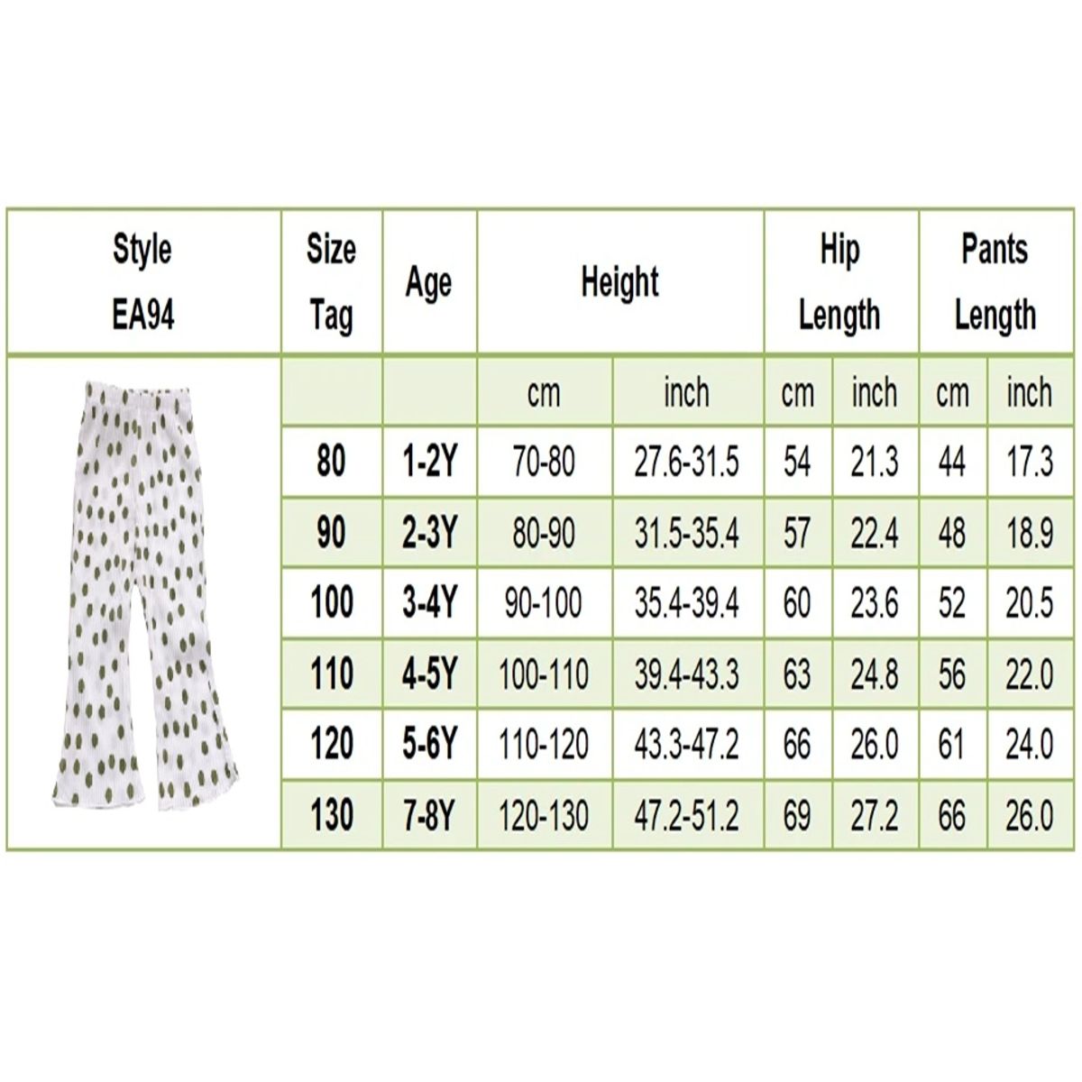 Lightweight Floral Bell Bottom Pants for Girls with Flared Hem