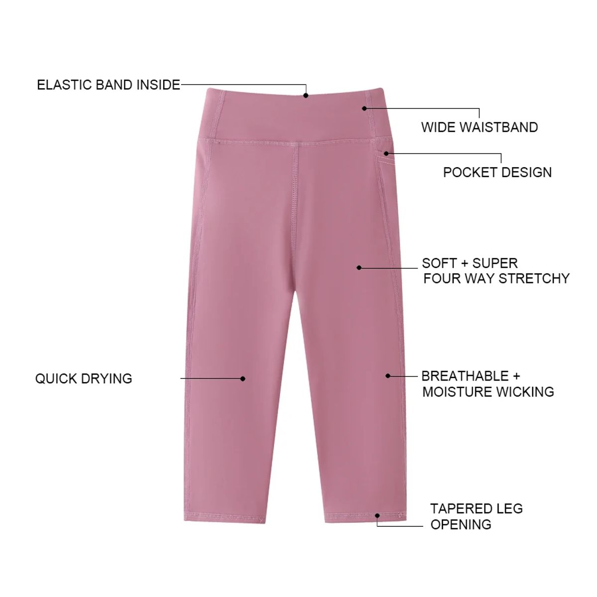 Girls High Waist Yoga Leggings with Pockets for Summer Sheecute - Kids's Leggings 4