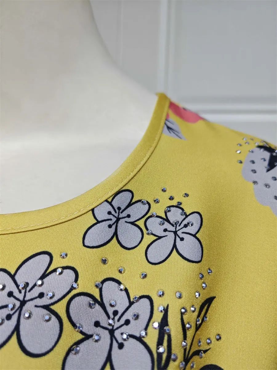 Elegant Burnt Flower Embellished Long Jalabiya with O-Neck Design Siskakia - Women's Jalabiyas 4