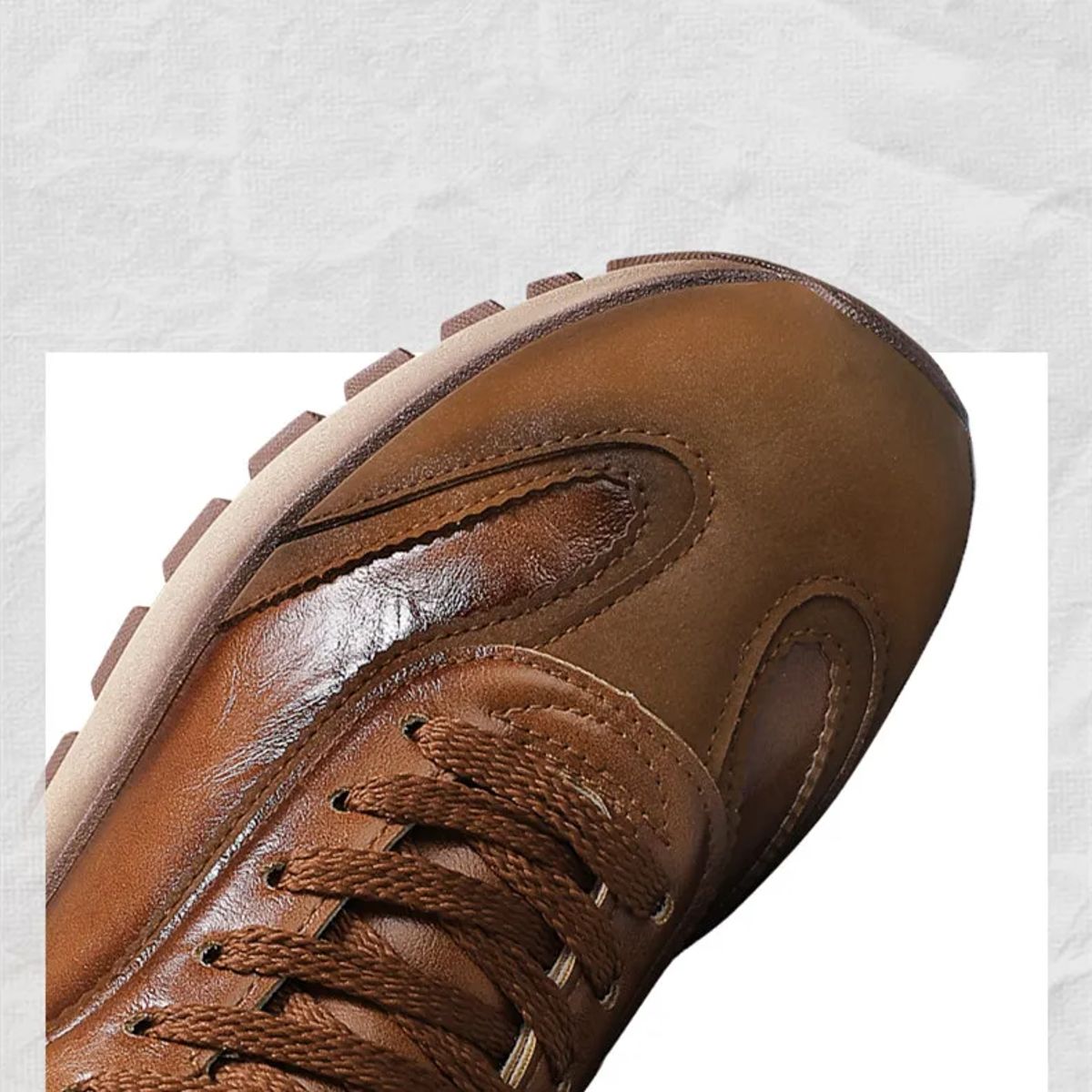 Men’s Luxury Leather Chunky Sneakers with Waterproof Platform Sole Oein - Men's Casual Shoes 4