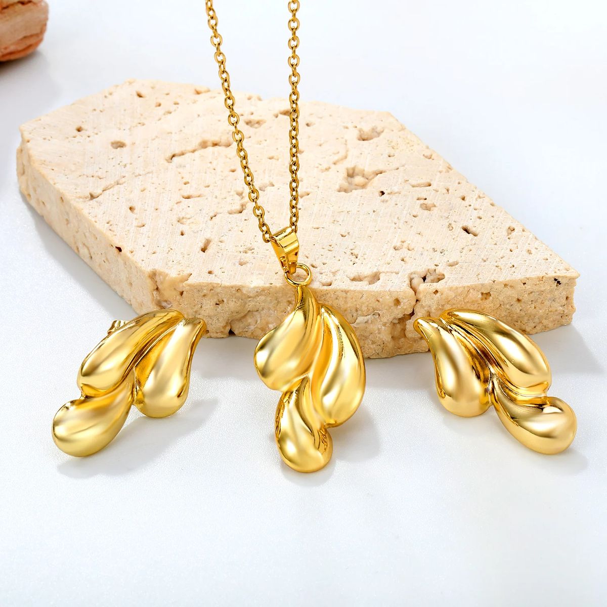 Elegant Teardrop Necklace and Earrings Set for Women Luxukisskids - Women's Sets 1