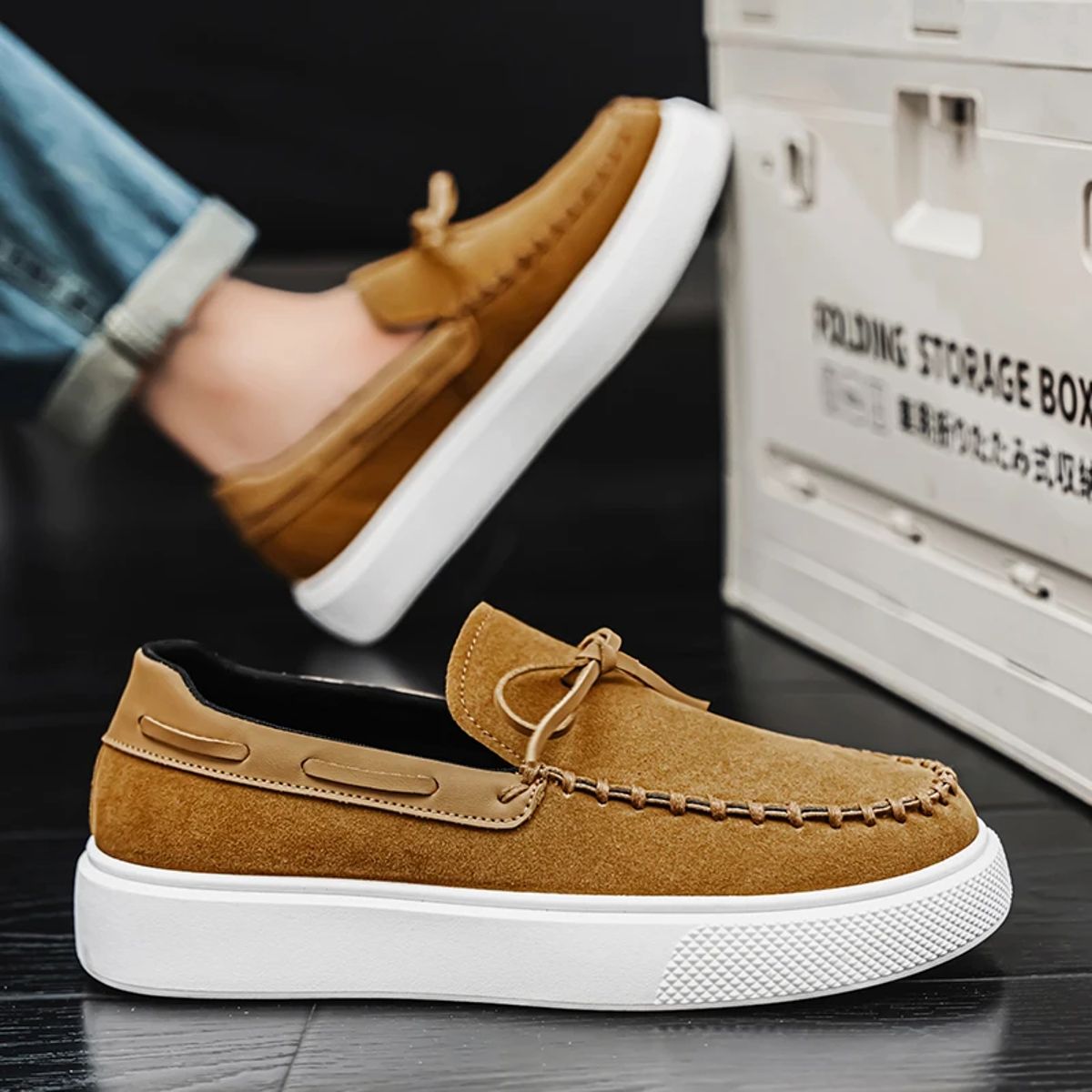 Men’s Slip-On Suede Loafers Comfortable Casual Spring Shoes Oein - Men's Loafers & Moccasins 1