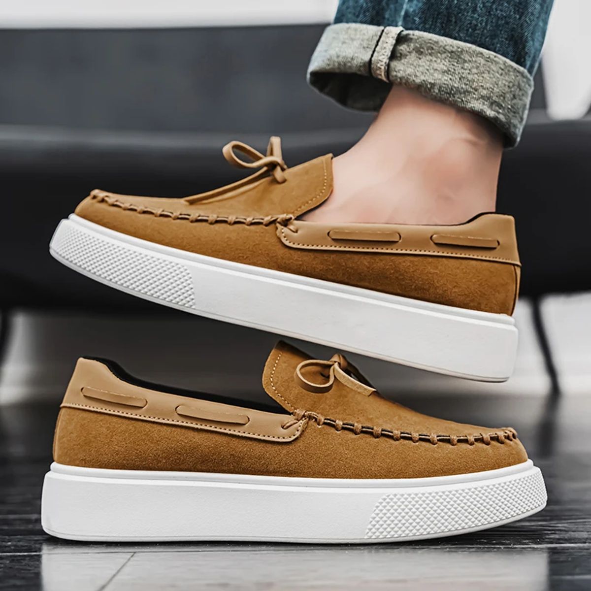 Men’s Slip-On Suede Loafers Comfortable Casual Spring Shoes Oein - Men's Loafers & Moccasins 3