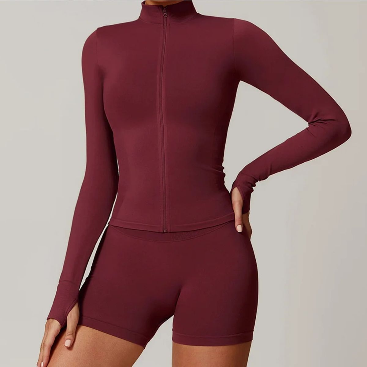 Quick-Dry Slim Fit Zipper Jacket for Running & Workouts