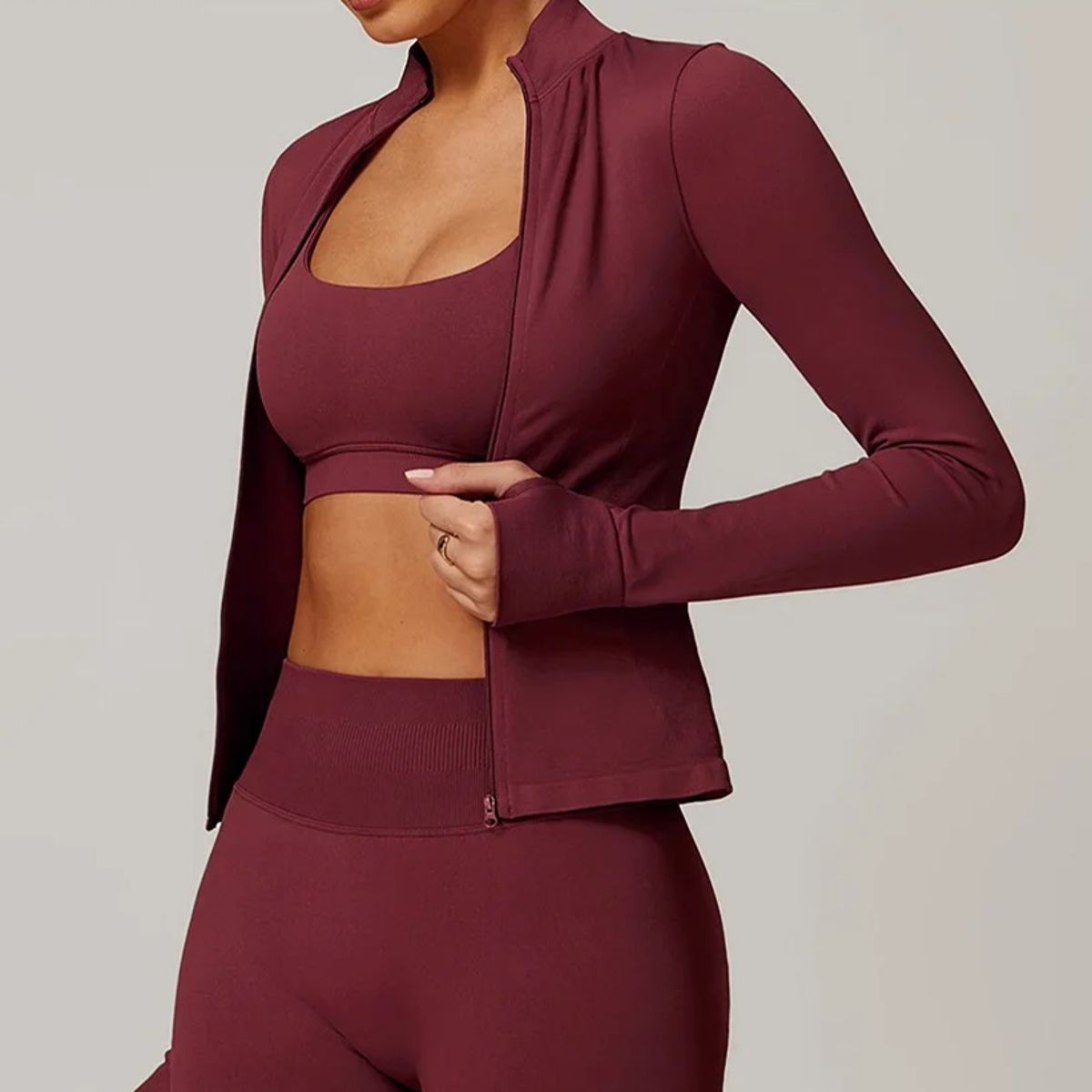 Quick-Dry Slim Fit Zipper Jacket for Running & Workouts