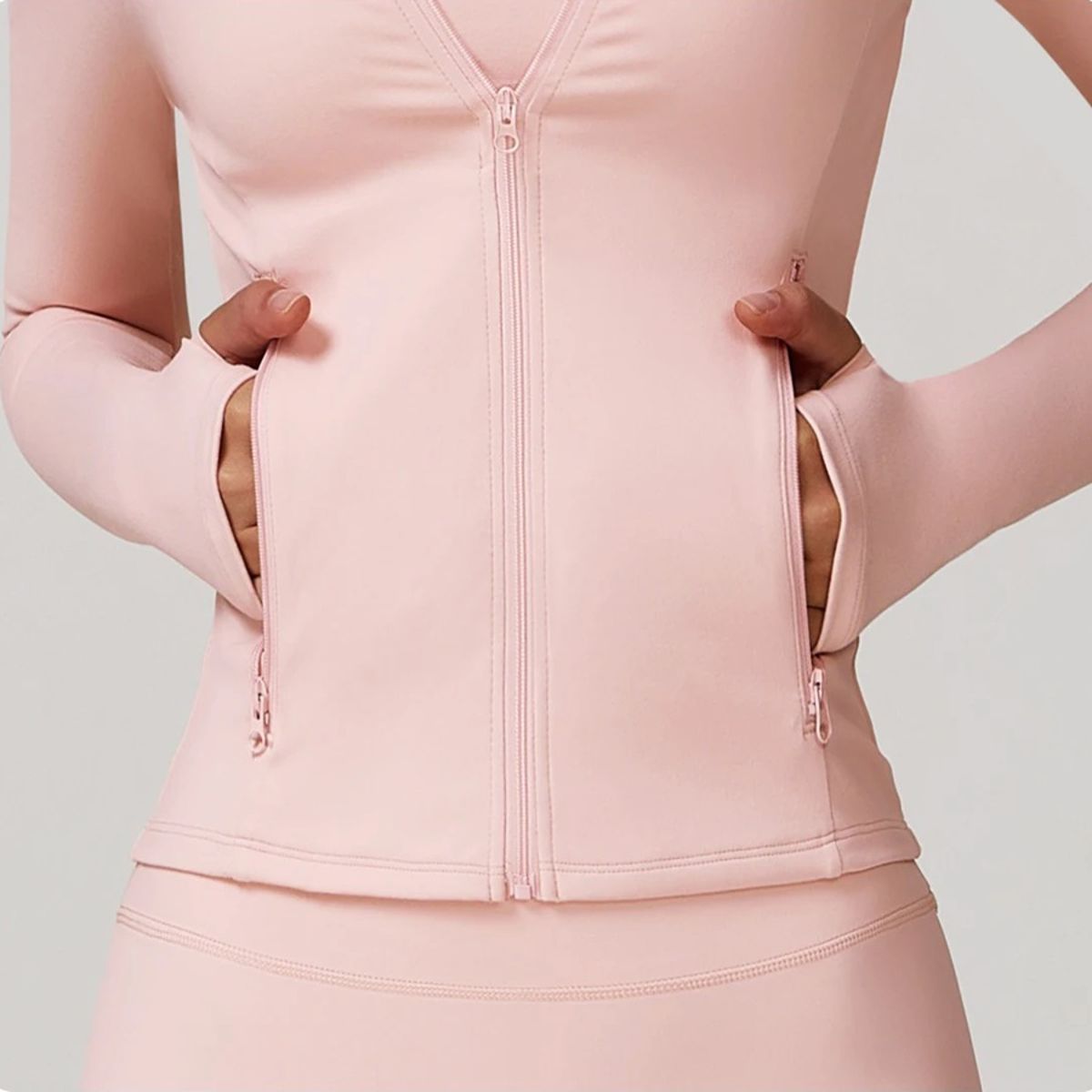 Slim Fit Zip-Up Jacket for Yoga and Running Workouts