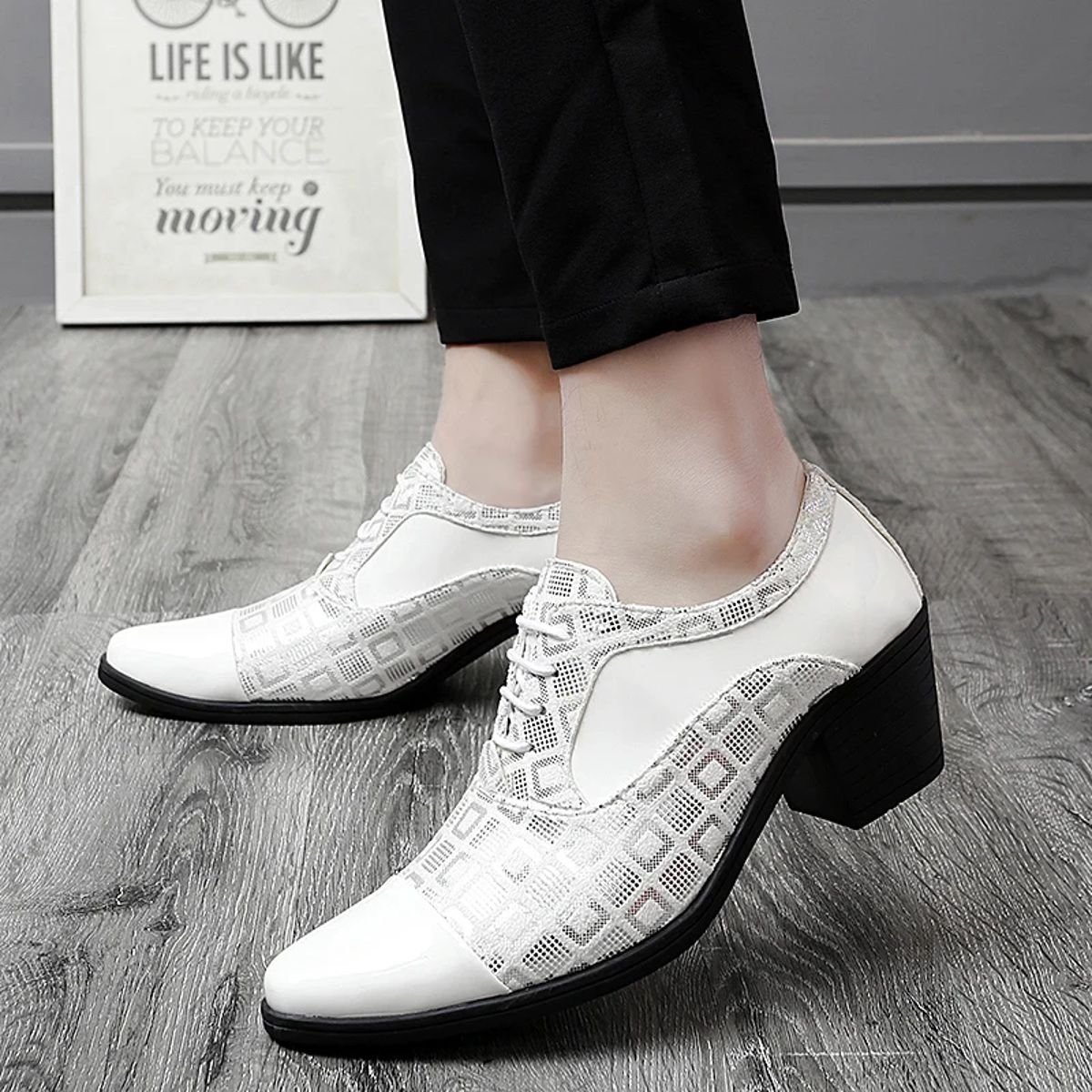 Men’s Crocodile-Print Leather Oxfords Luxury Formal Wedding Shoes