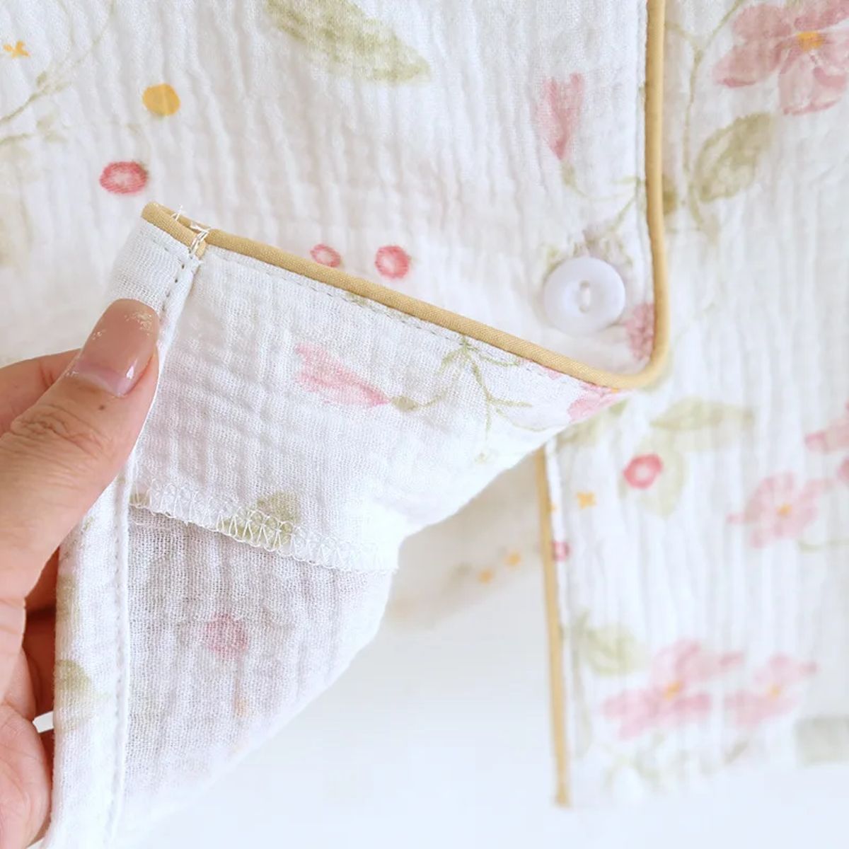 Lightweight Cotton 3-Piece Loungewear Set with Cardigan