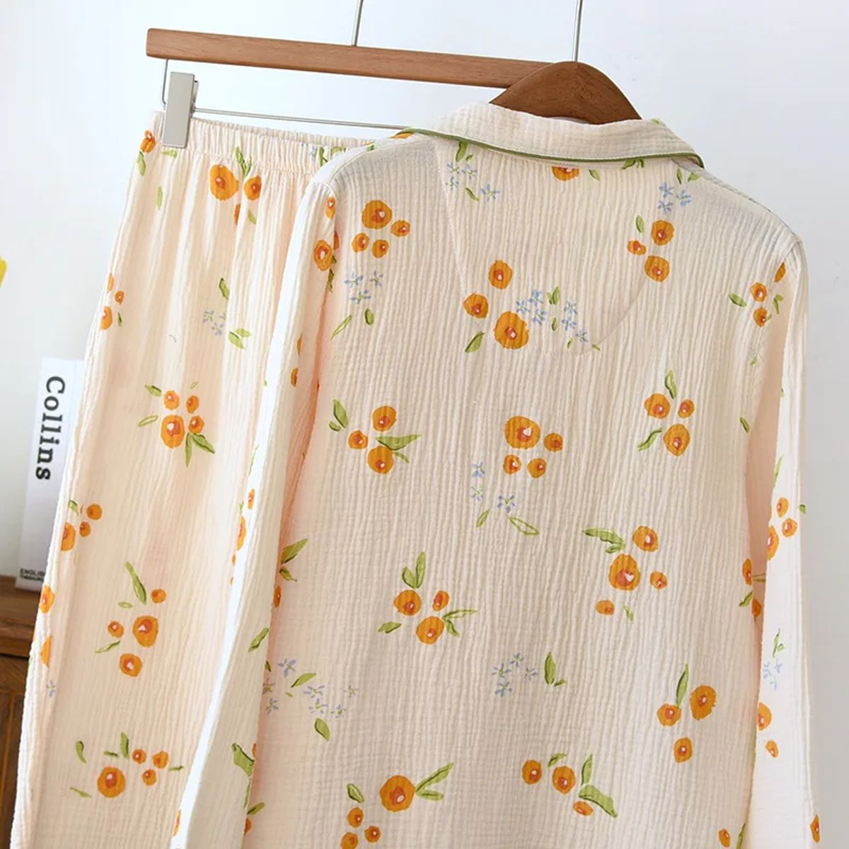 Soft Cotton Floral Loungewear Set with Long Sleeves