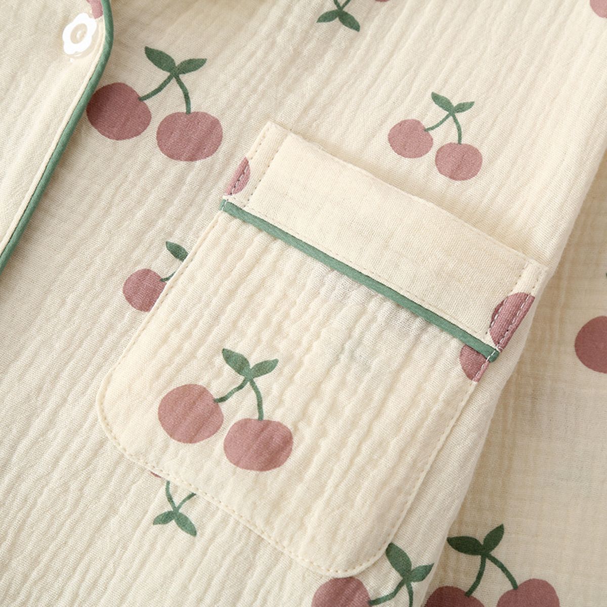 Cotton Crepe Two-Piece Cactus Print Loungewear Set Cloud Cotton - Women's Loungewear 3