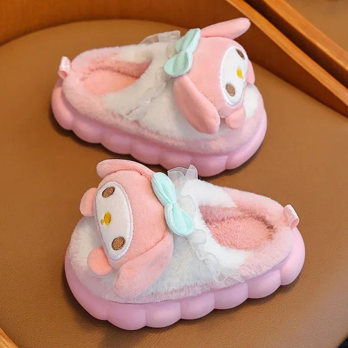 Cute Cartoon Winter Mule Slippers for Kids and Teens Cute Cartoon Winter Mule Slippers for Kids and Teens