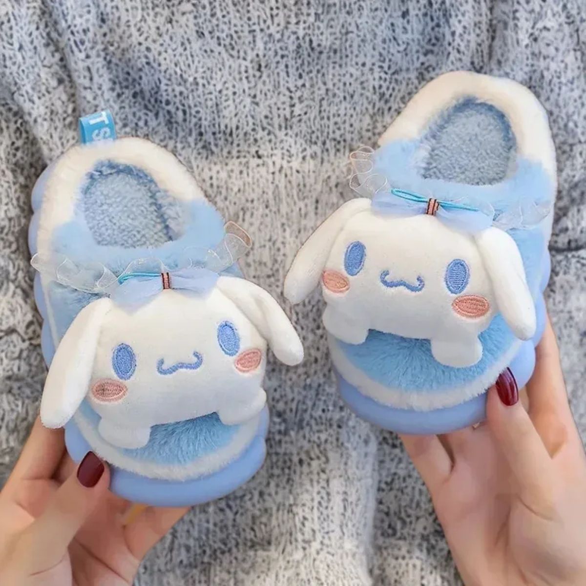 Warm Cartoon Mule Slippers for Kids and Teens Winter Indoor