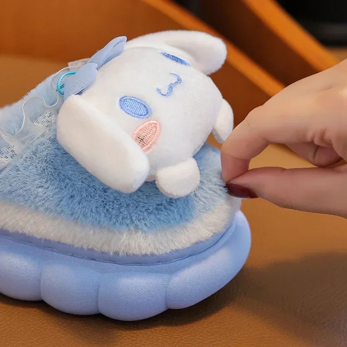 Warm Cartoon Mule Slippers for Kids and Teens Winter Indoor