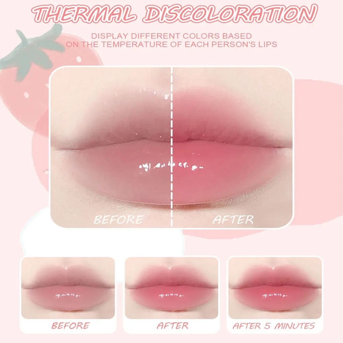 5-Piece Mini Temperature-Change Lipstick Set with Fruit Scent Dragon Ranee - Women's Lips 4
