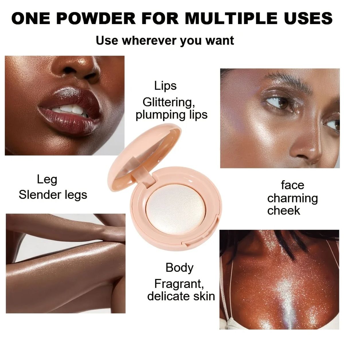 High Gloss Face Highlighter Palette with Pearl Shimmer Finish Rosawee - Women's Face 2