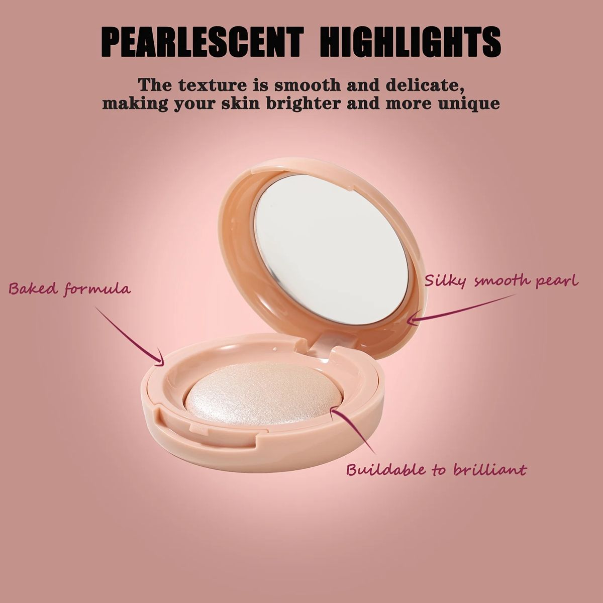 High Gloss Face Highlighter Palette with Pearl Shimmer Finish Rosawee - Women's Face 3