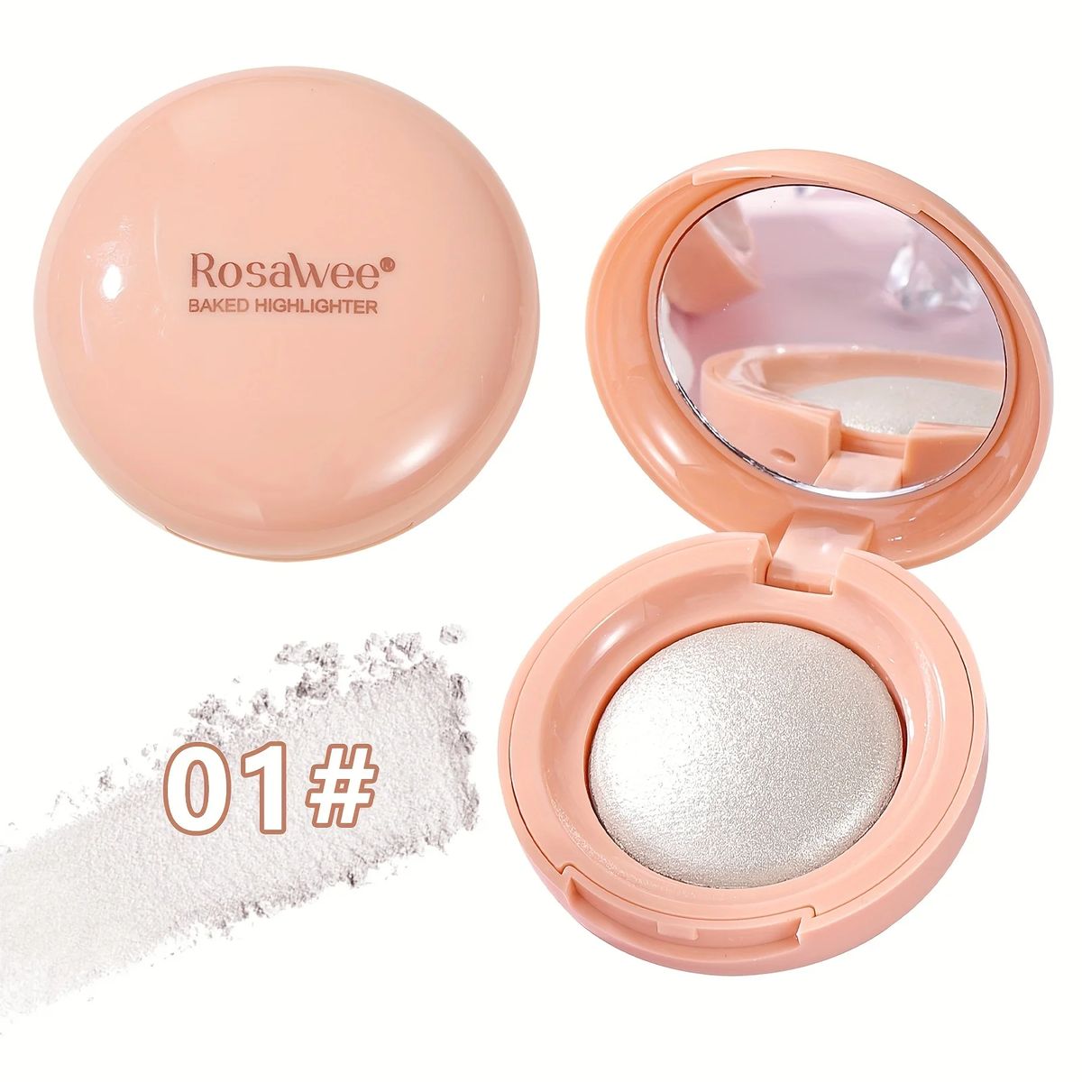 High Gloss Face Highlighter Palette with Pearl Shimmer Finish Rosawee - Women's Face