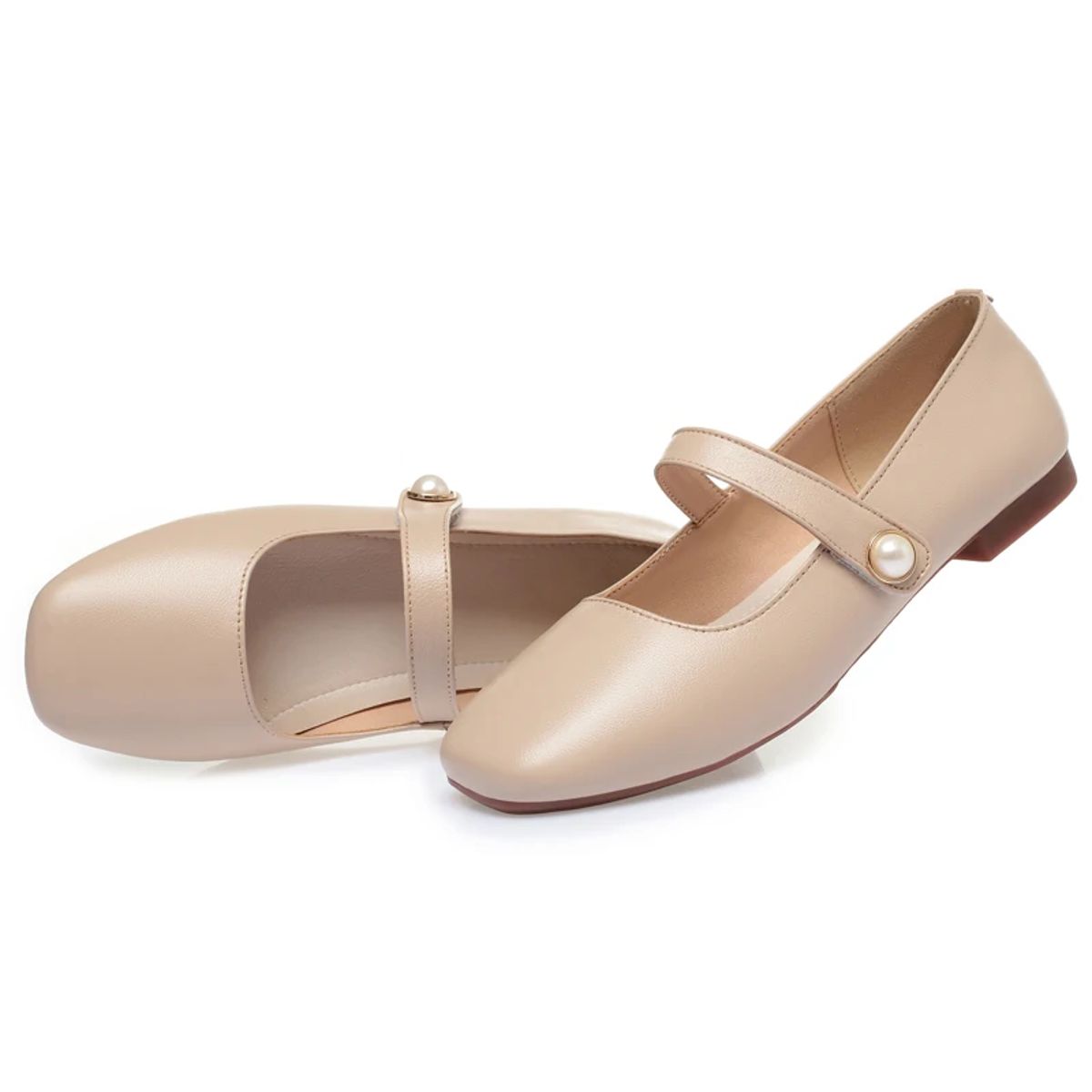 Square Toe Leather Mary Jane Loafers with Vintage Style Comfort